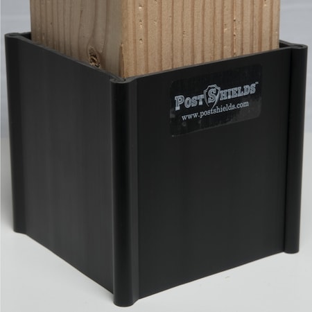 Post Shields. Post Shields Inc. 4 in. H X 4 in. W X 4 in. L Plastic Black Fence Post Protection 5282711010